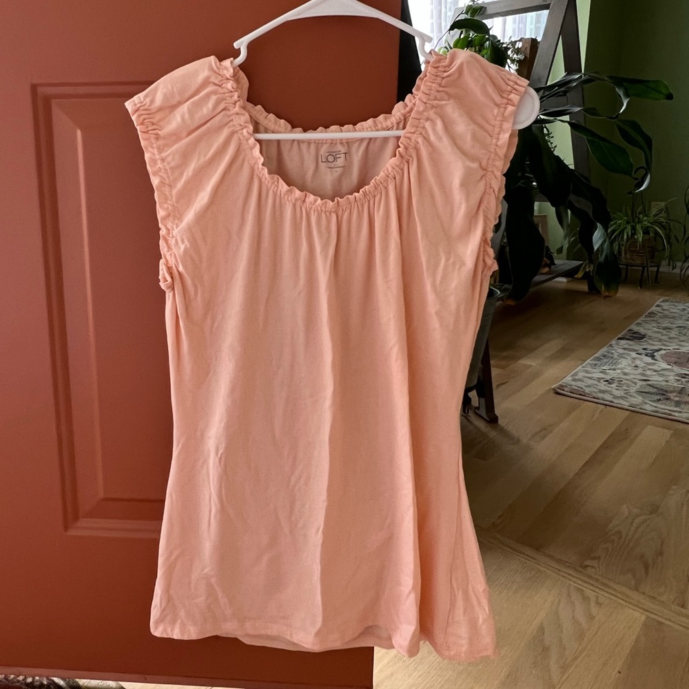 Loft light coral sleeveless top